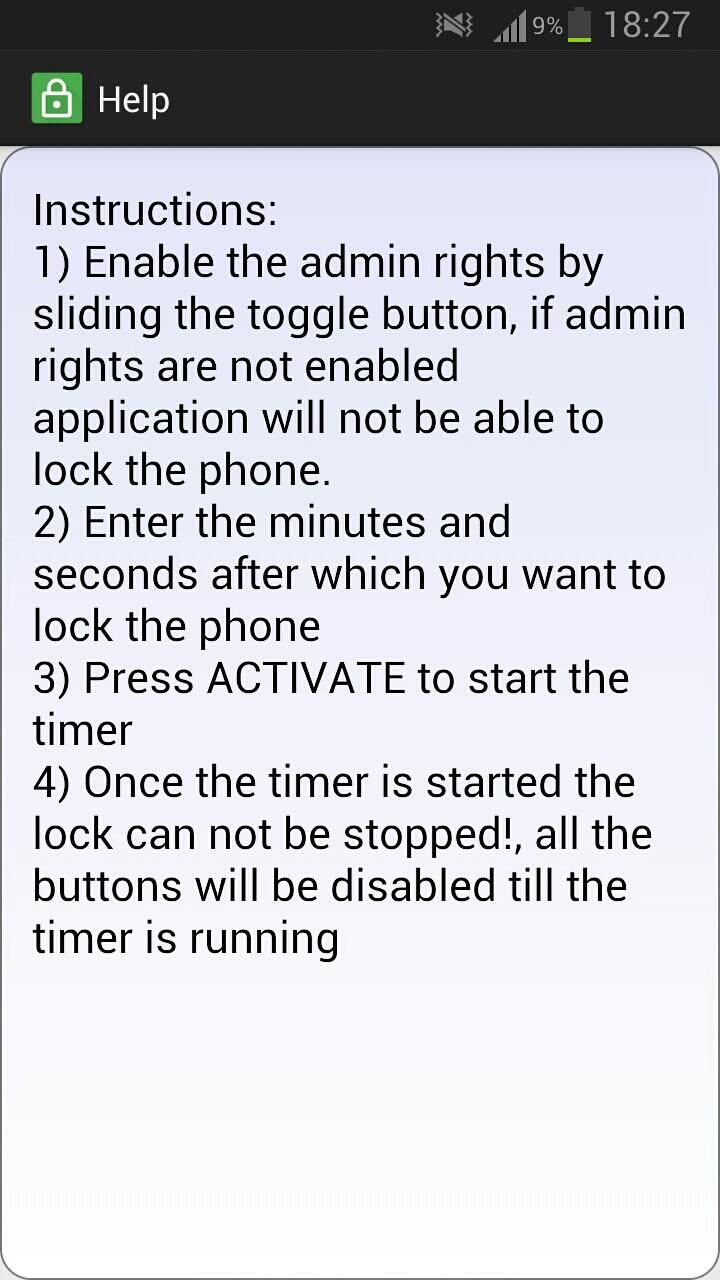 Screen Lock Timer