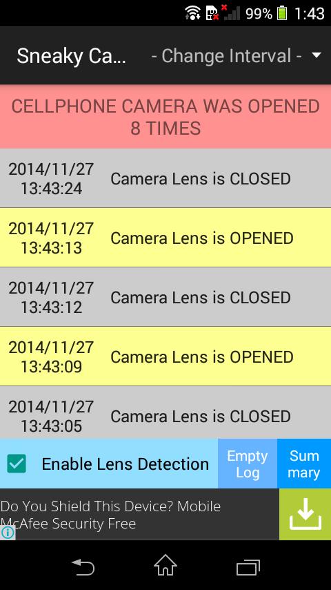 Sneaky Camera Detect