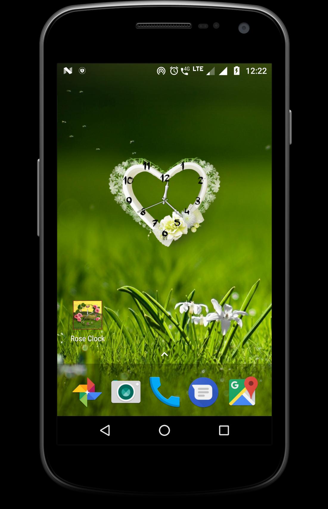 Rose clock live wallpaper