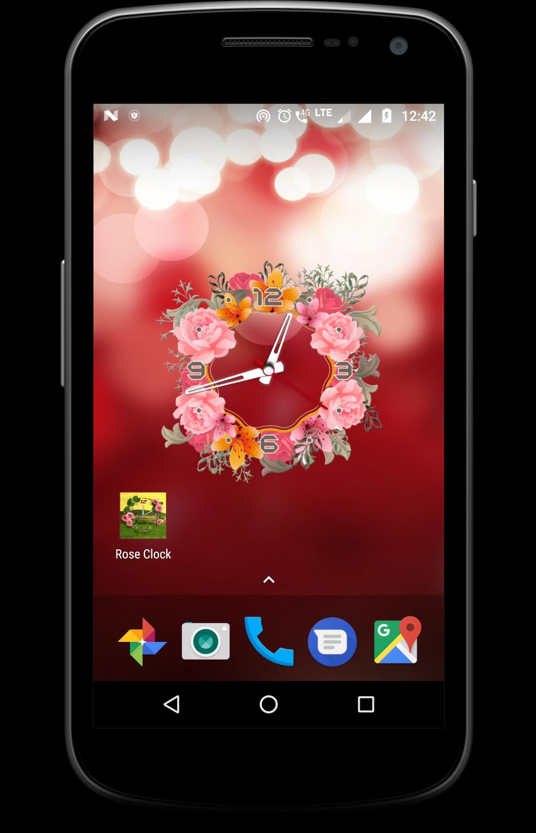 Rose clock live wallpaper