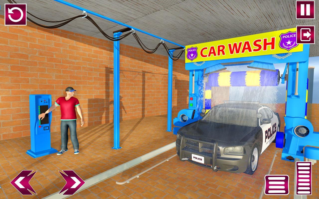 Modern Police Cars Wash