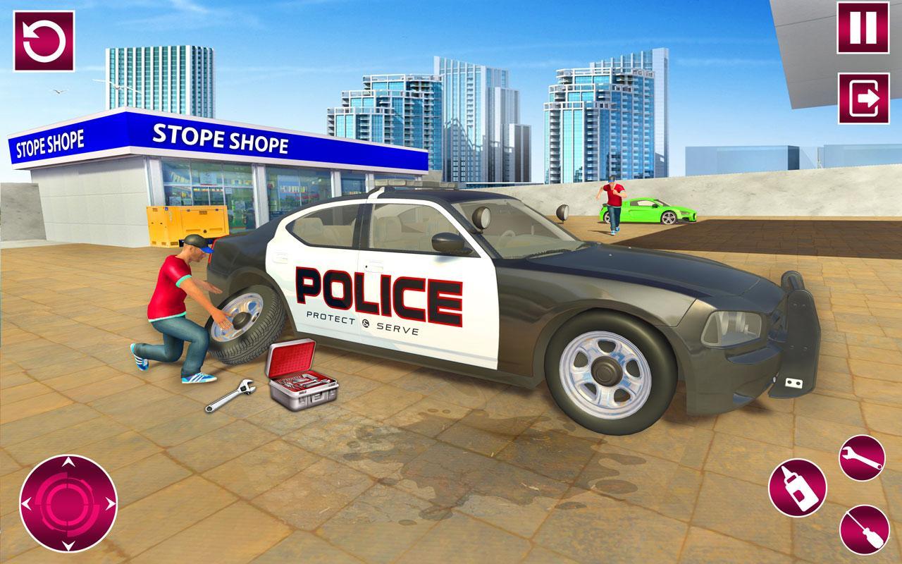 Modern Police Cars Wash