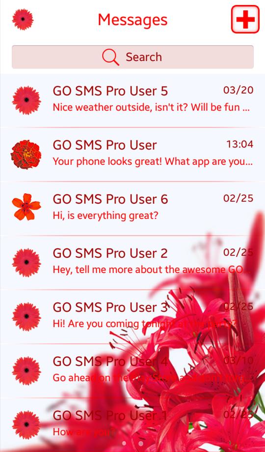 Red Flowers for GO SMS