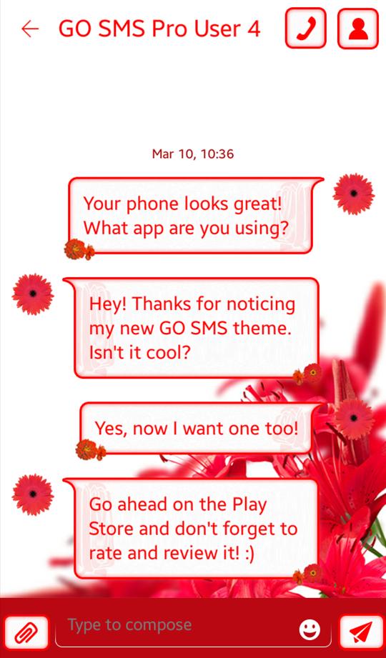 Red Flowers for GO SMS