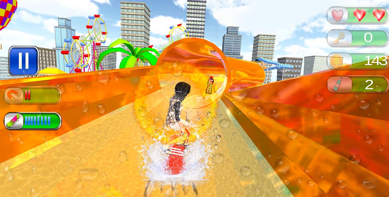 Water Slider Girl Park Uphill Rush Adventure 2019
