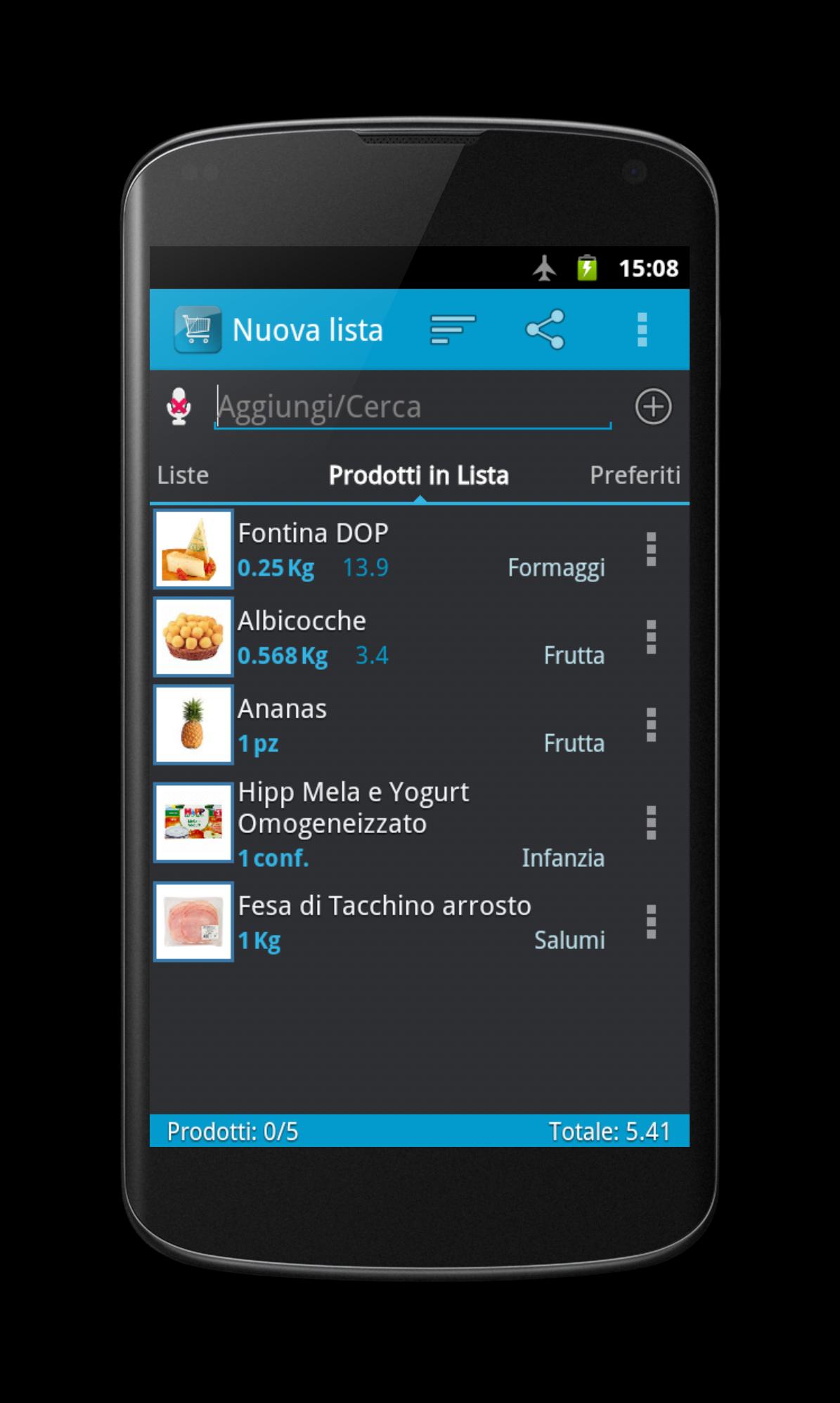 valpie Shopping List, La Spesa
