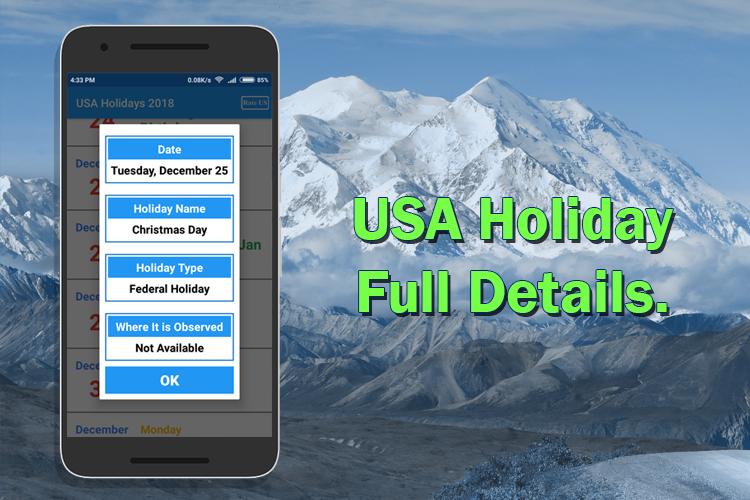 USA Holiday List 2018