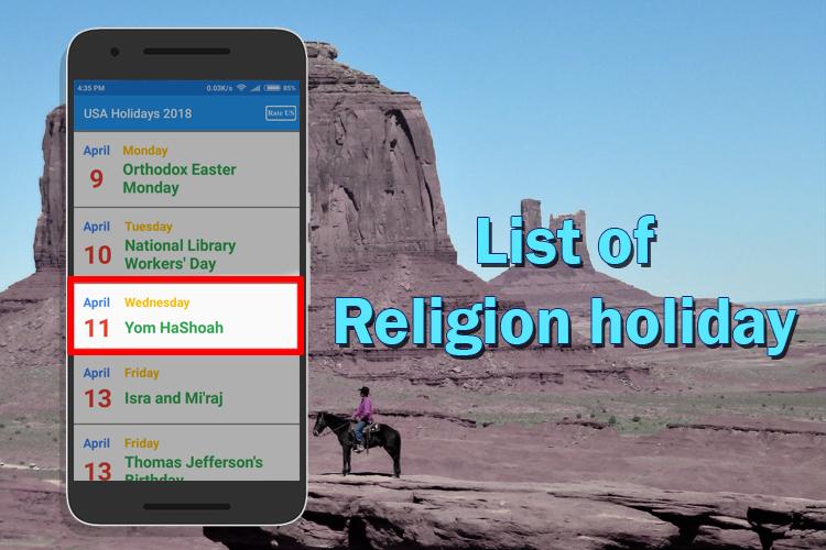 USA Holiday List 2018