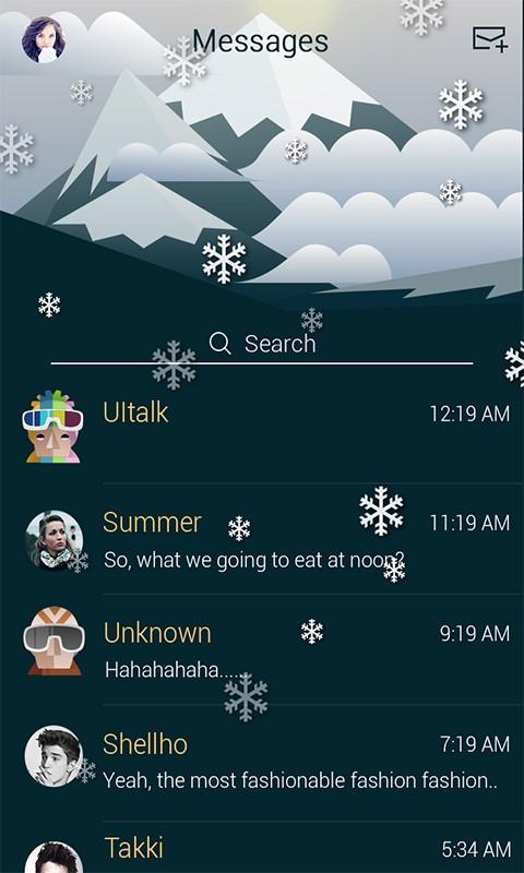 (FREE)GO SMS SKIING THEME
