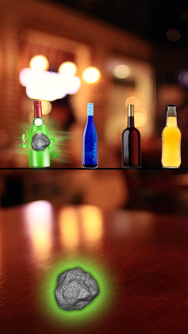 Bottle Shoot With Stone