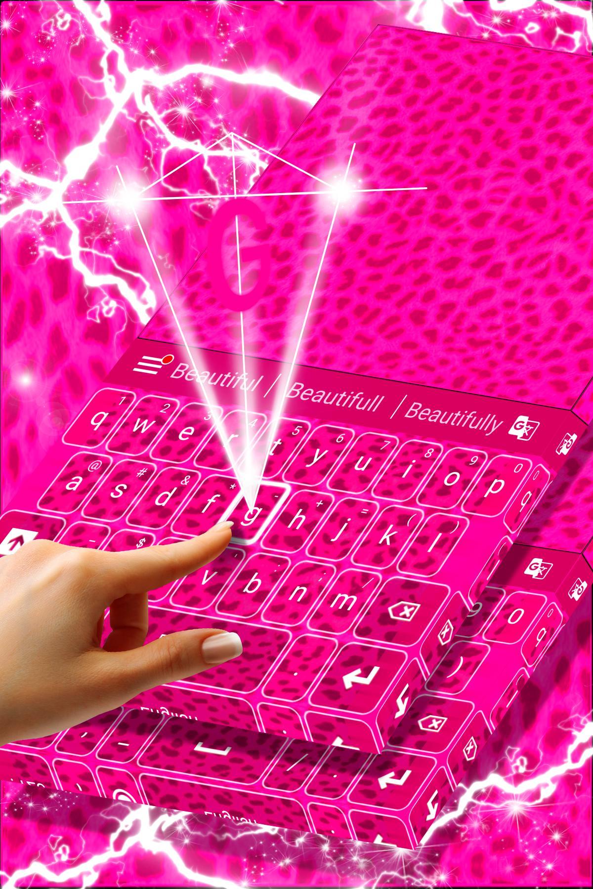 Keyboard Pink Cheetah Theme