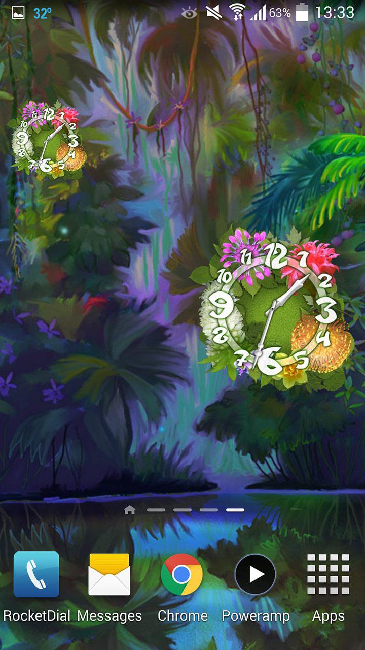 Flower Parade Clock widget