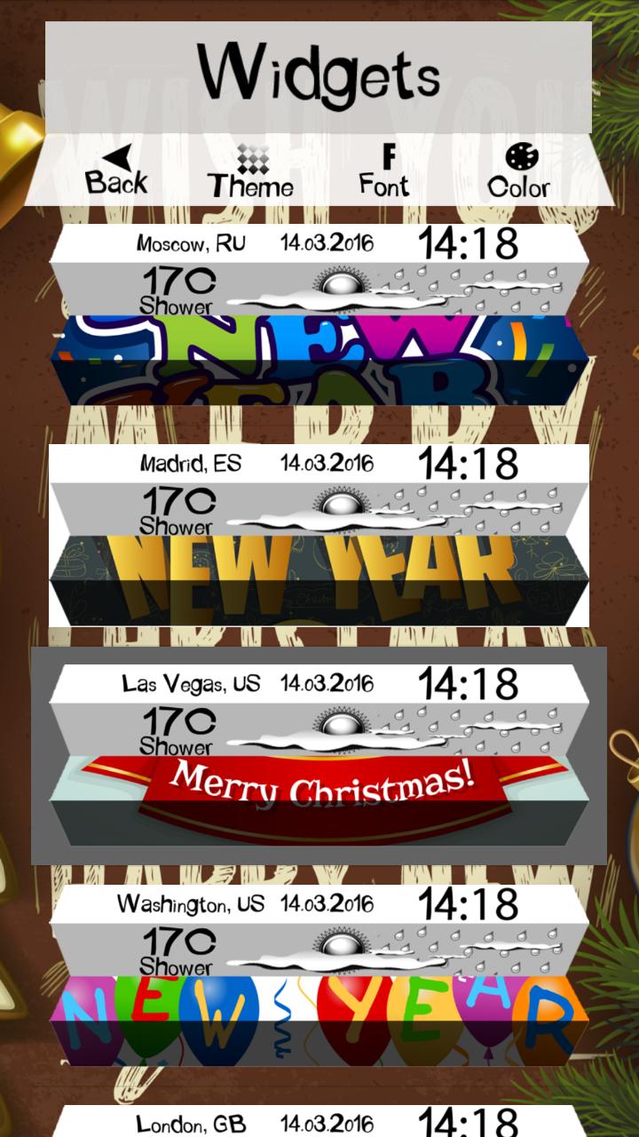 Happy New Year Weather Widget