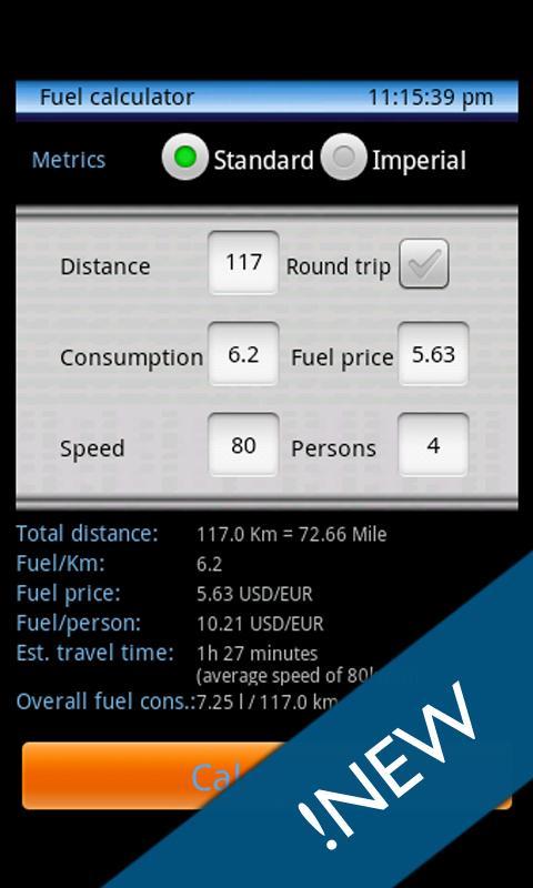 Trip calculator - old