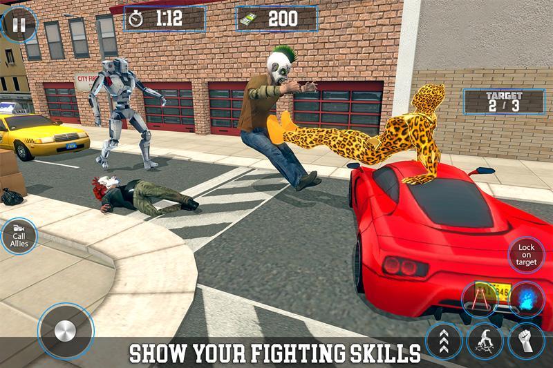 Multi Cheetah Hero Gangster Crime: Robot Fighting