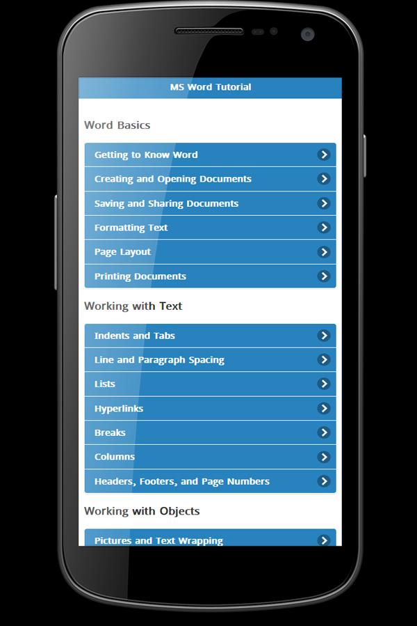 Tutorial for MS Word