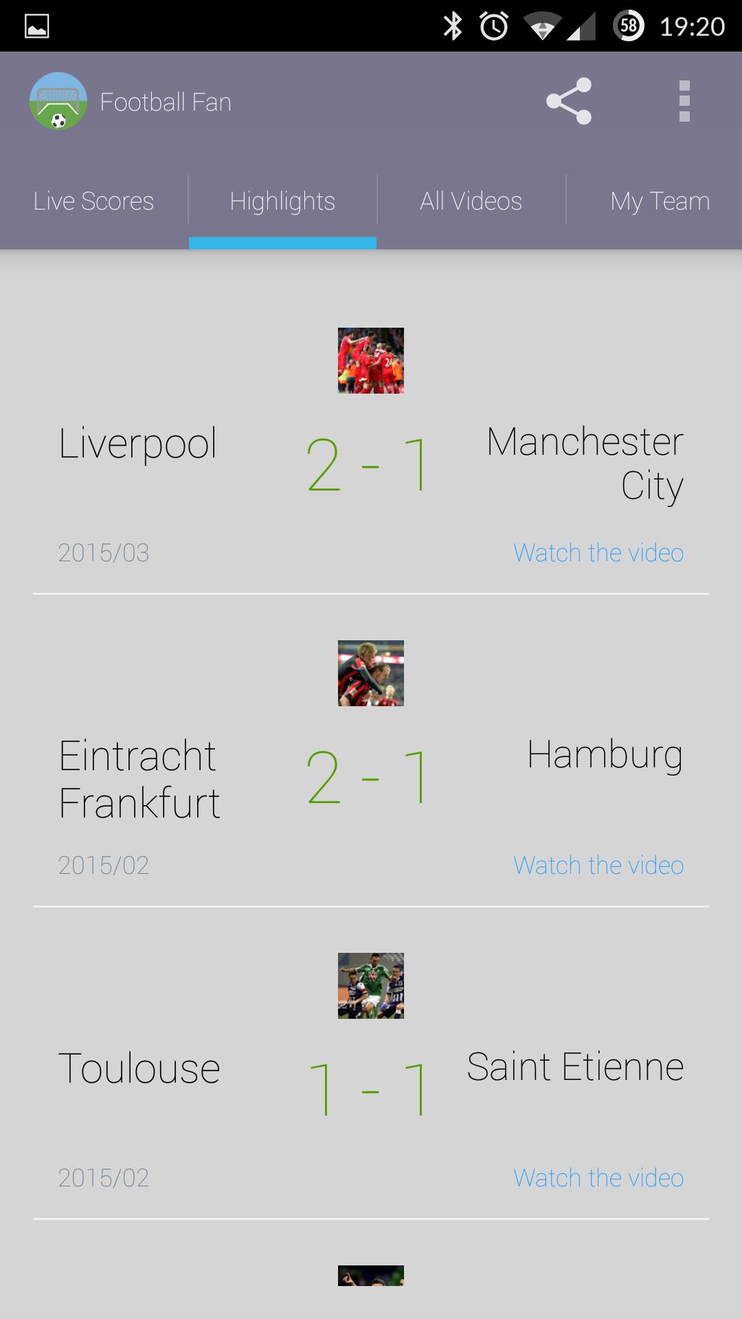 Football Highlight Live Scores