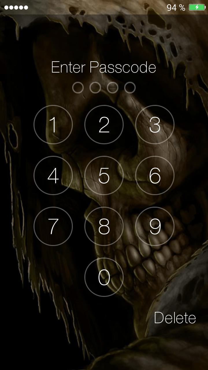 Skull Pin Lock Screen