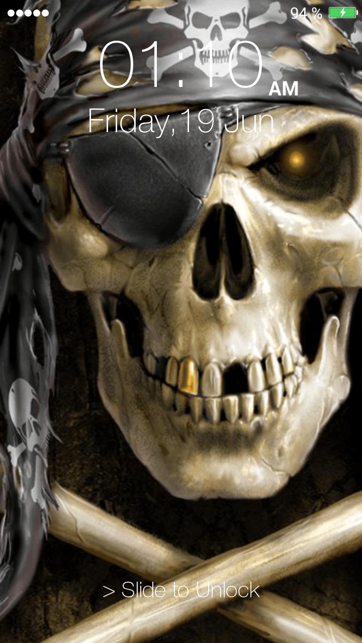 Skull Pin Lock Screen