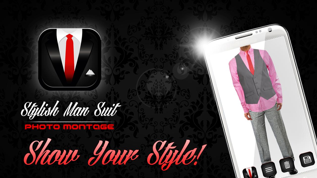 Stylish Man Suit Photo Montage