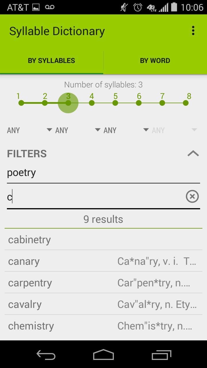 Syllable Dictionary Free