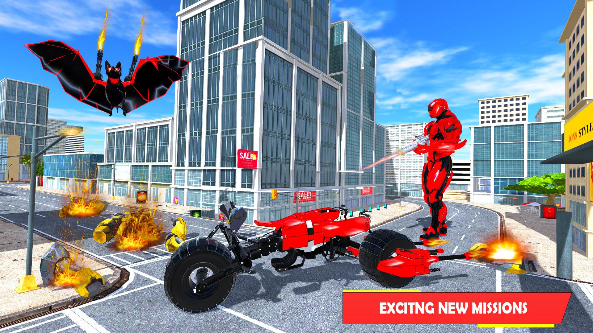 Flying Bat Robot Bike Transforming Robot Games