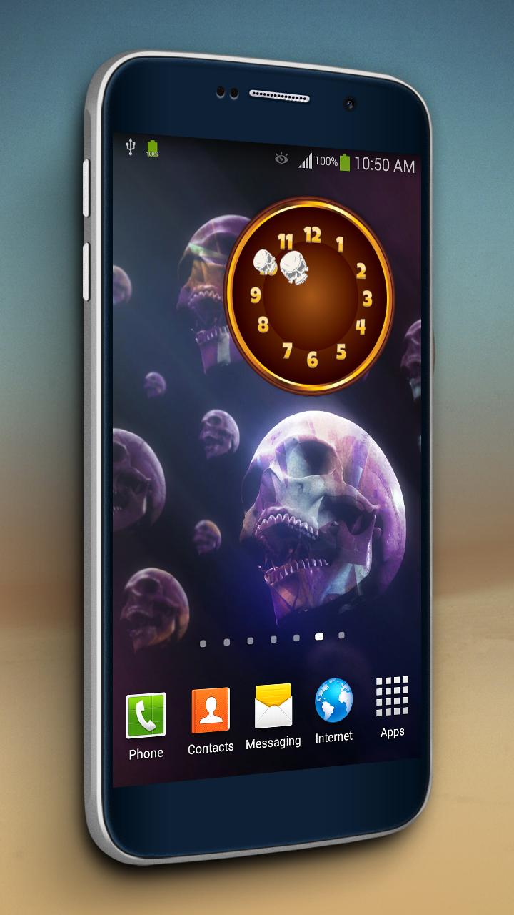 Skulls Analog Clock with Alarm