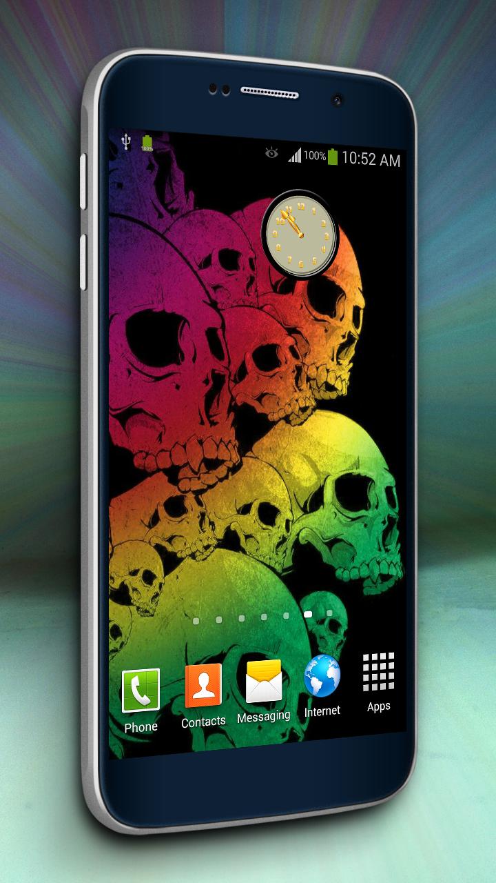 Skulls Analog Clock with Alarm