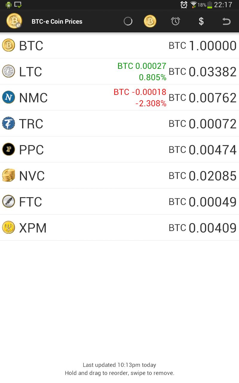 BTC-e Coin Price Checker