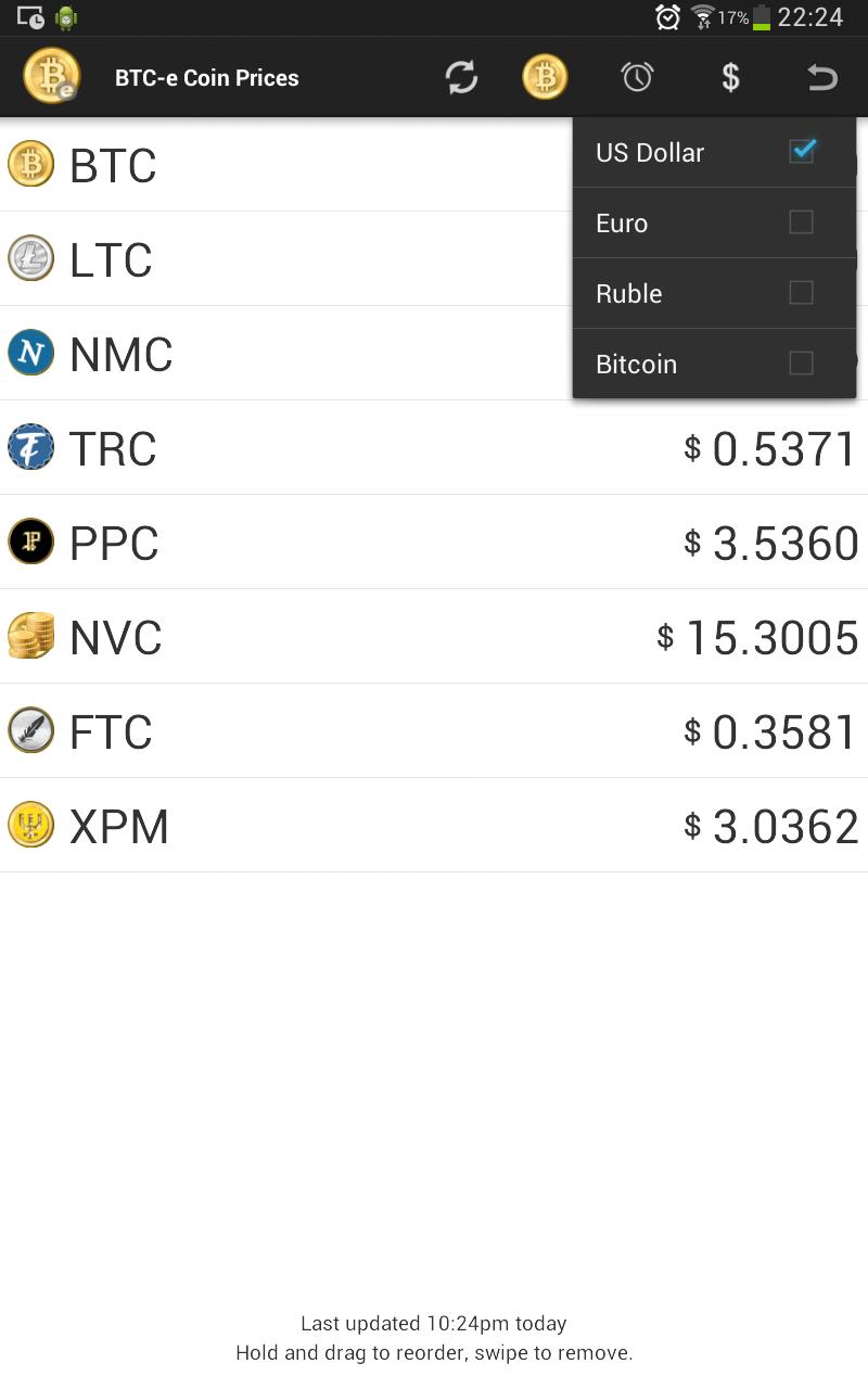BTC-e Coin Price Checker