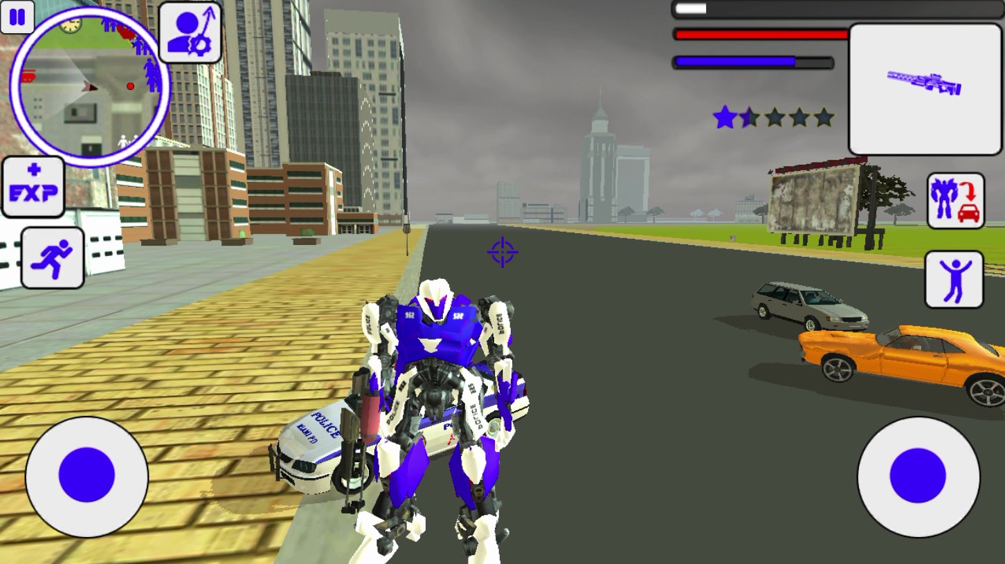 US Police robot car transform