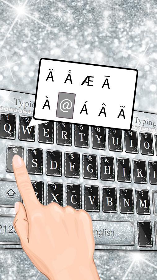 Silver Glitter Keyboard