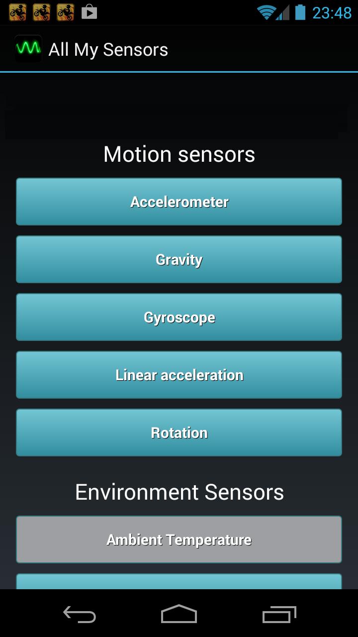 Device Sensors List