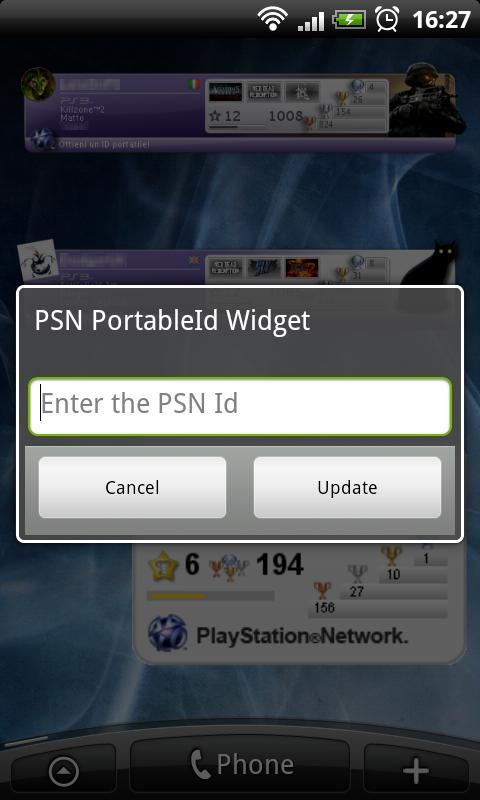 PSN Portable-Id Widget
