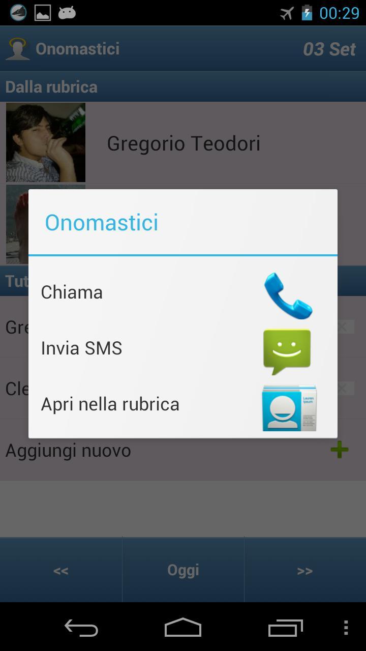 Onomastici Widget