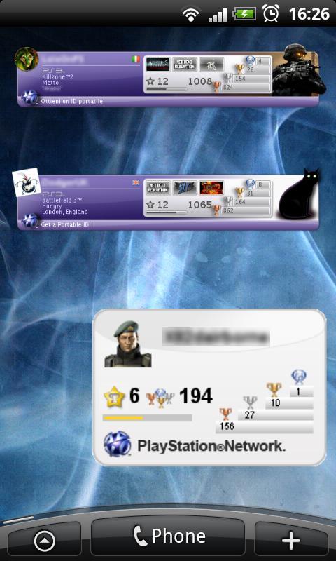 PSN Portable-Id Widget