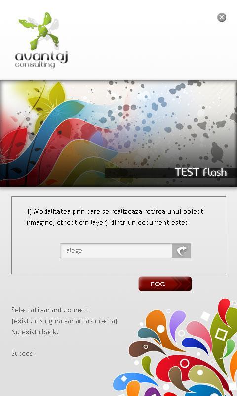 test web design avansat