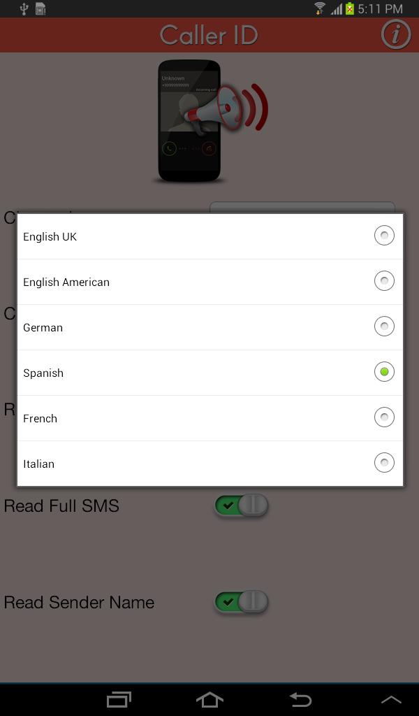 Caller ID : Name Announcer