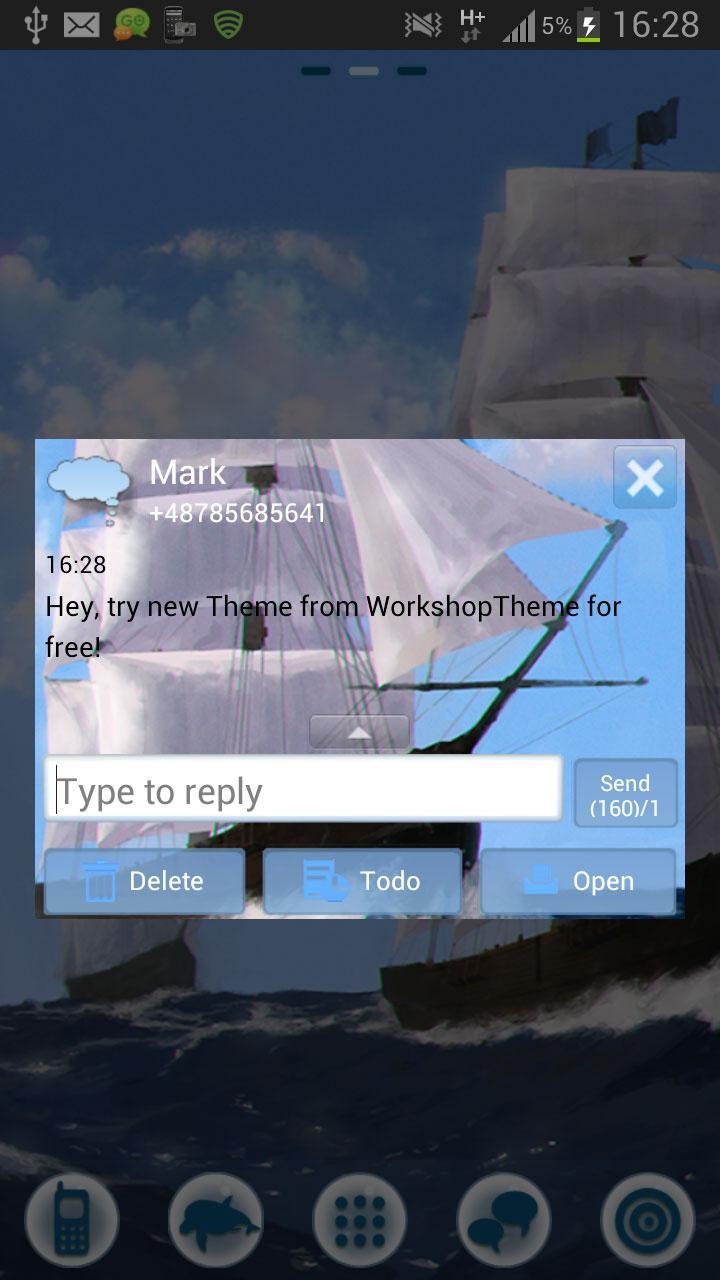 GO SMS Pro Theme Sea Ship
