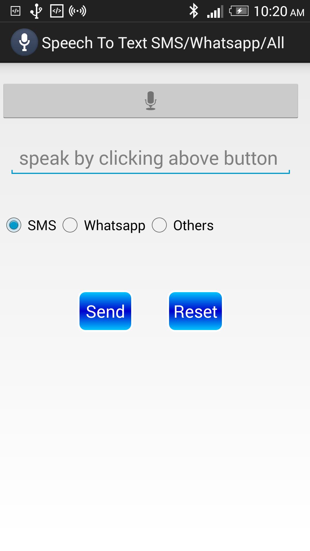 Speech To Text for SMS/Whatsap