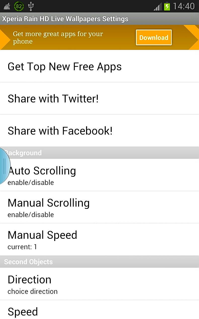 Xperia Rain HD Live Wallpapers