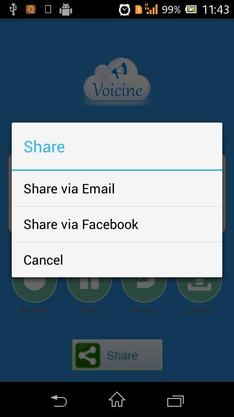 Voicine - Sound recorder email