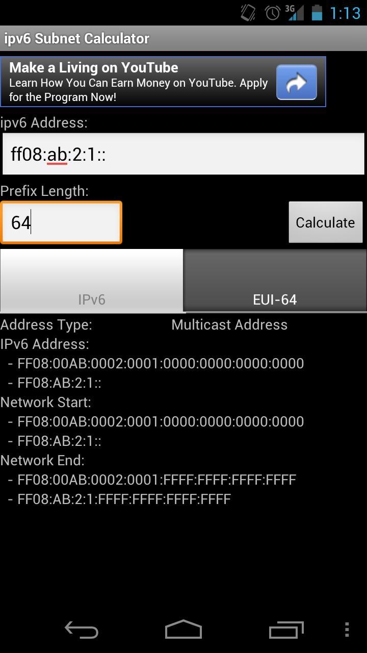 ipv6 Subnet Calculator