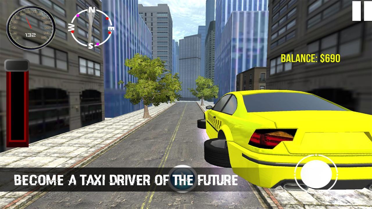 Futuristic Flying Taxi Driving