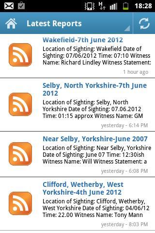Yorkshire UFO Sightings
