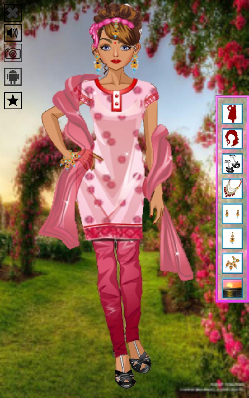 Dress up the beautiful Indian girl