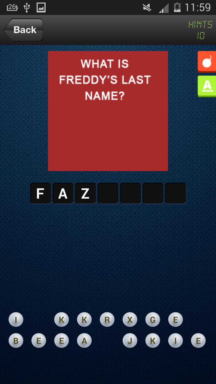 Quiz for FNAF Trivia
