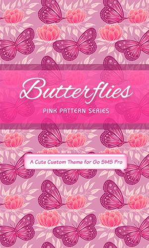 Pink Butterfly Go SMS Theme